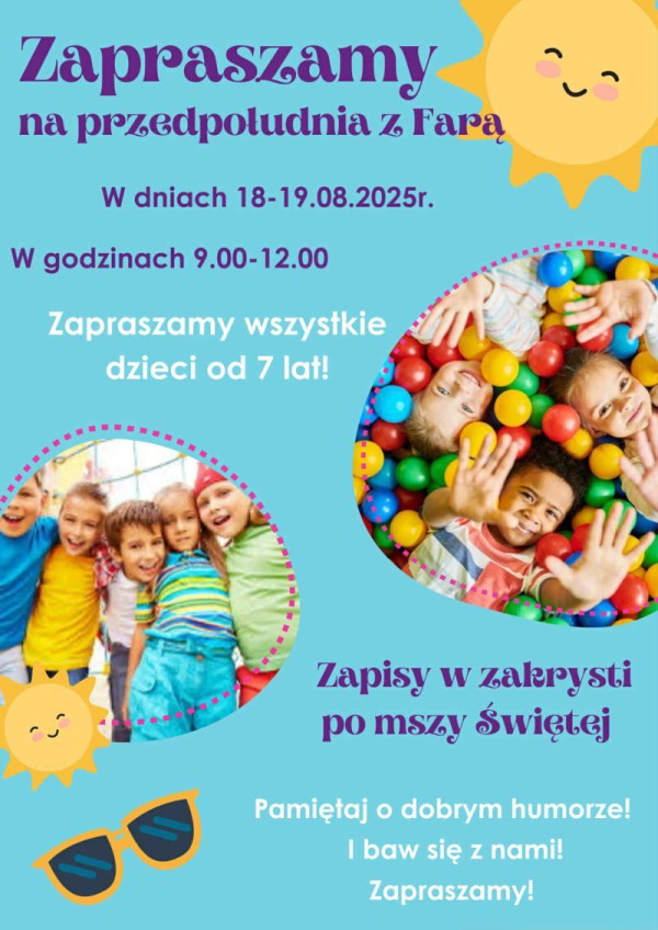  Wakacyjne spotkania dla dzieci 2025 r. 